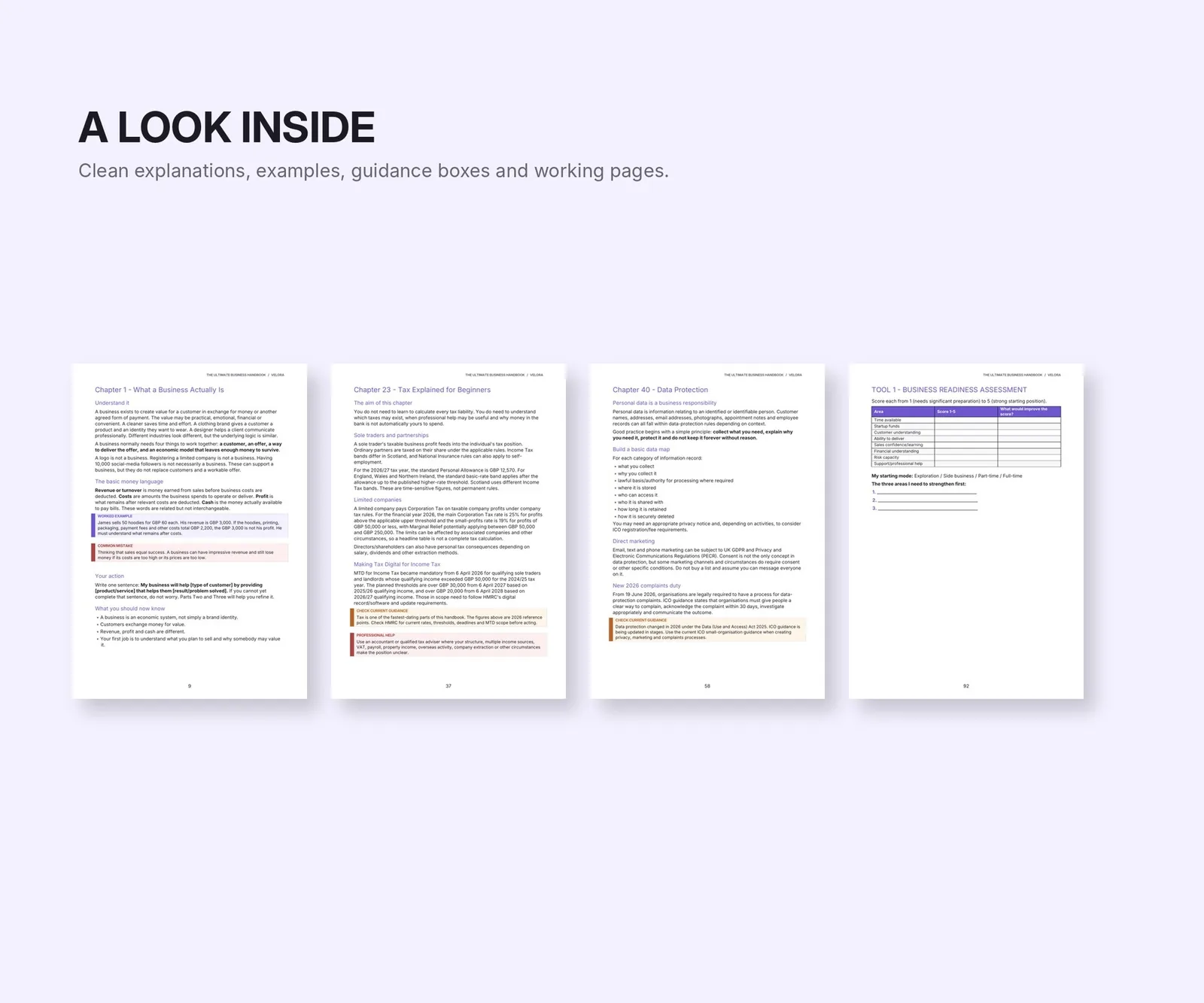 Inside preview of the electronic handbook